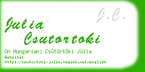 julia csutortoki business card